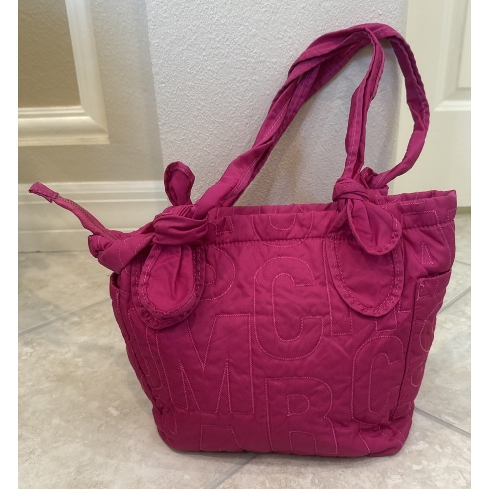 Marc by Marc Jacobs Workwear Pink Quilted Puzzle Shoulder Bag Tote Medium Logo - Picture 3 of 15